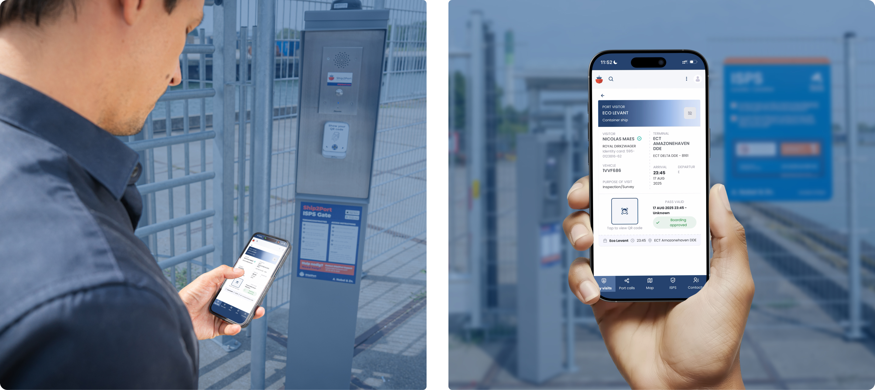 Instructies en handleidingen bij het ISPS-toegangssysteem